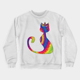 Cute Cat Tie dye Crewneck Sweatshirt